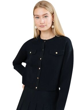 Apparalel Black Cropped Cardigan Top